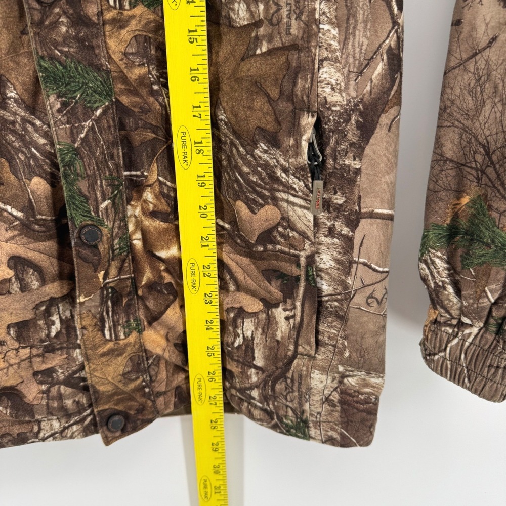 Realtree Xtra Camo Hooded Full Zip Hunting Jacket Mens Medium Brown Tree Pattern - Picture 7 of 8